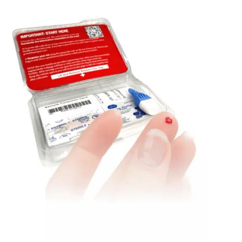 At-home functional medicine testing kit for omega fatty acid testing.